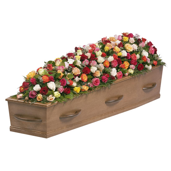 Kistbedekking gemengde rozen